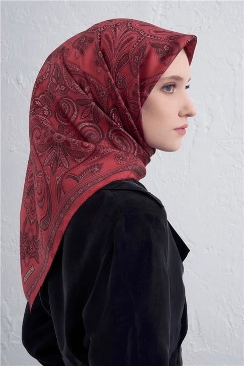 Armine Nostalji İpek Eşarp 9421-85 Kırmızı