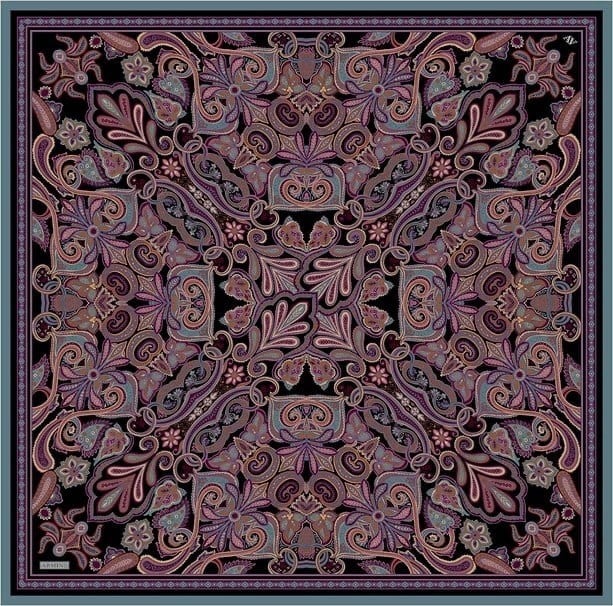 Armine Nostalji İpek Eşarp 9421-86 Siyah