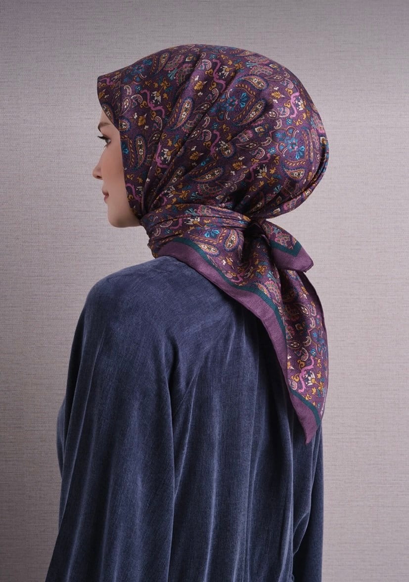 Armine Twill İpek Eşarp 9609-85 Mürdüm