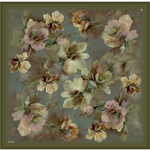 Armine Twill İpek Eşarp 9611-05 Yeşil