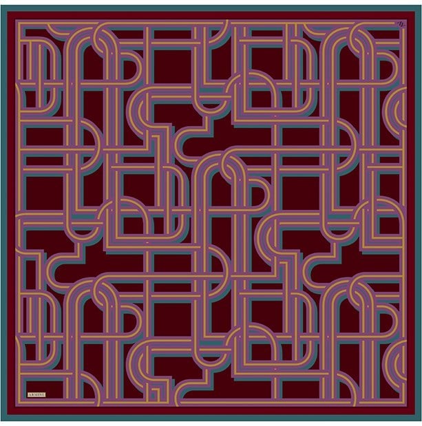 Armine Twill İpek Eşarp 9614-84 Bordo