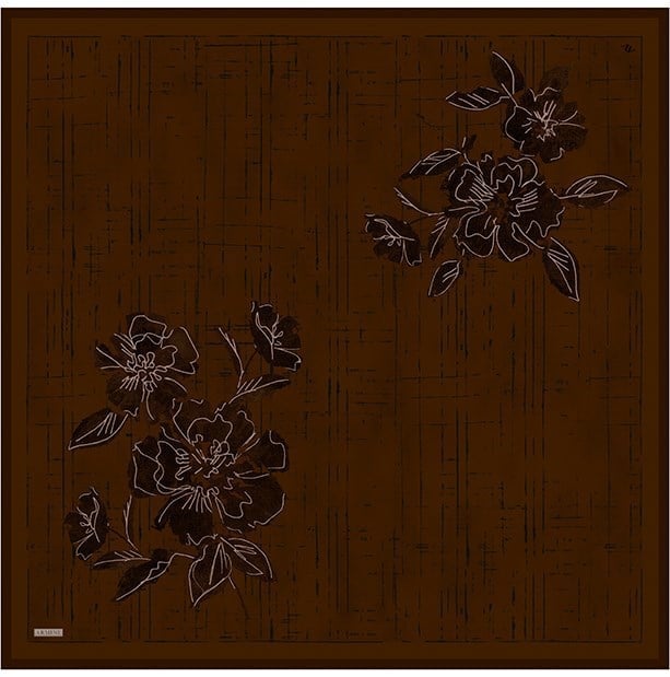 Armine Twill İpek Eşarp 9617-53 Kahverengi