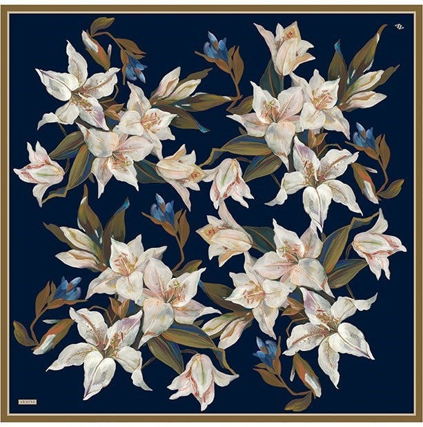 Armine Twill İpek Eşarp 9620-04 Lacivert