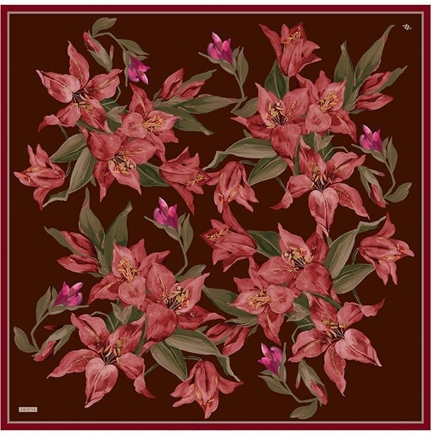 Armine Twill İpek Eşarp 9620-06 Bordo