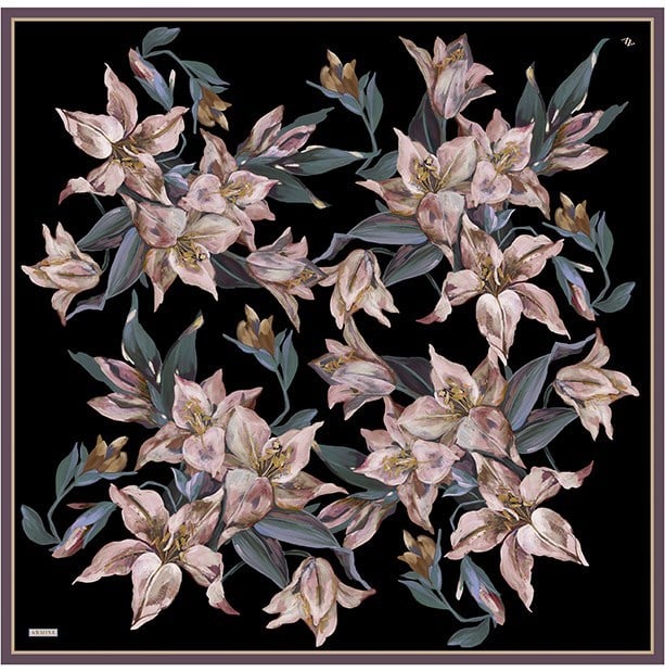 Armine Twill İpek Eşarp 9620-36 Siyah