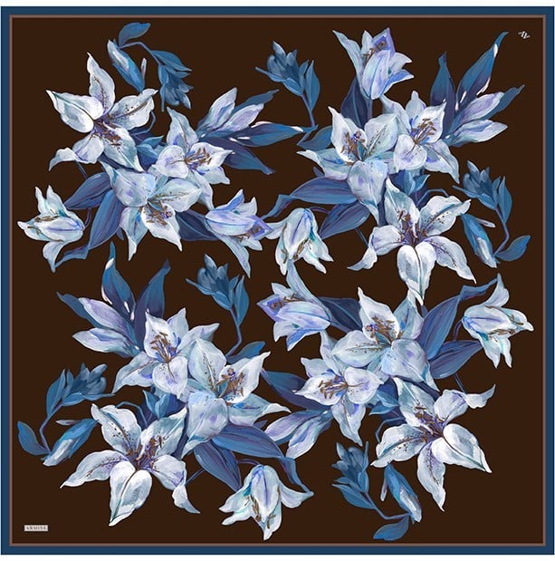 Armine Twill İpek Eşarp 9620-51 Kahverengi
