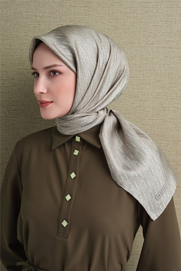 Armine Twill İpek Eşarp 9625-81 Gri