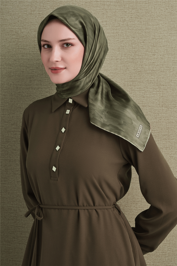 Armine Twill İpek Eşarp 9630-51 Yeşil