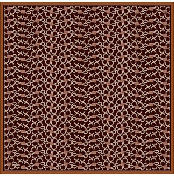 Armine Twill İpek Eşarp 9638-52 Kahverengi