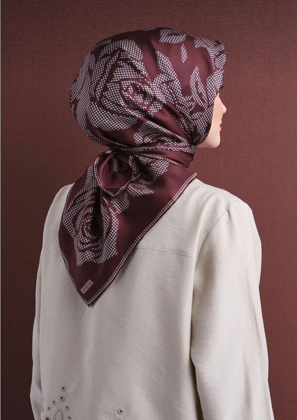 Armine Twill İpek Eşarp 9645-52 Bordo