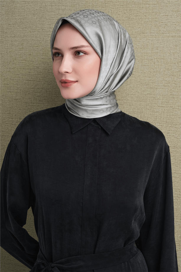 Armine Twill İpek Eşarp 9647-82 Açık Gri
