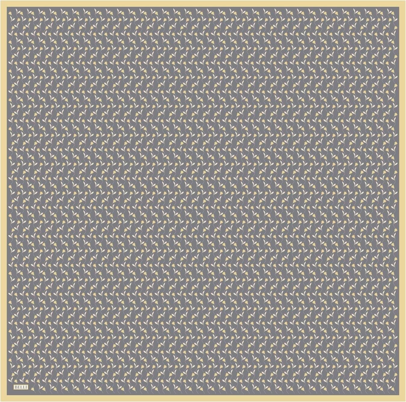 Belli Twill İpek Eşarp 26 Yaz 4001-53 Gri