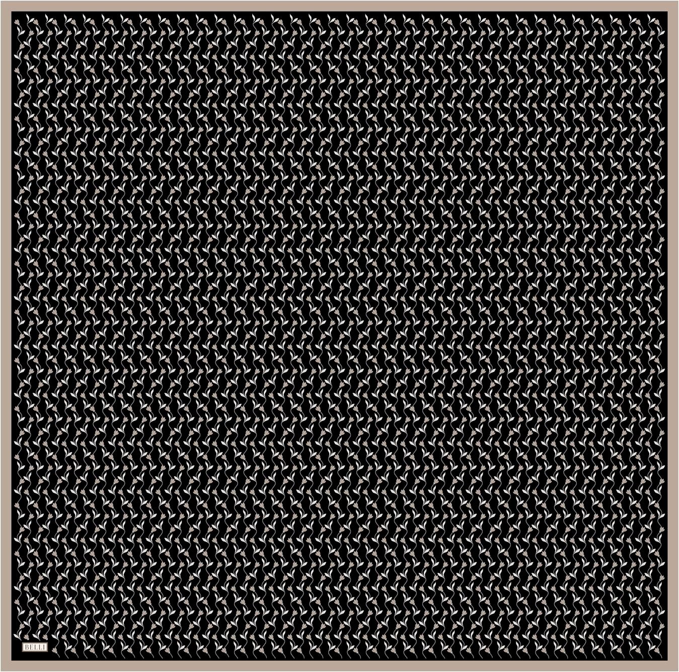 Belli Twill İpek Eşarp 26 Yaz 4001-81 Siyah