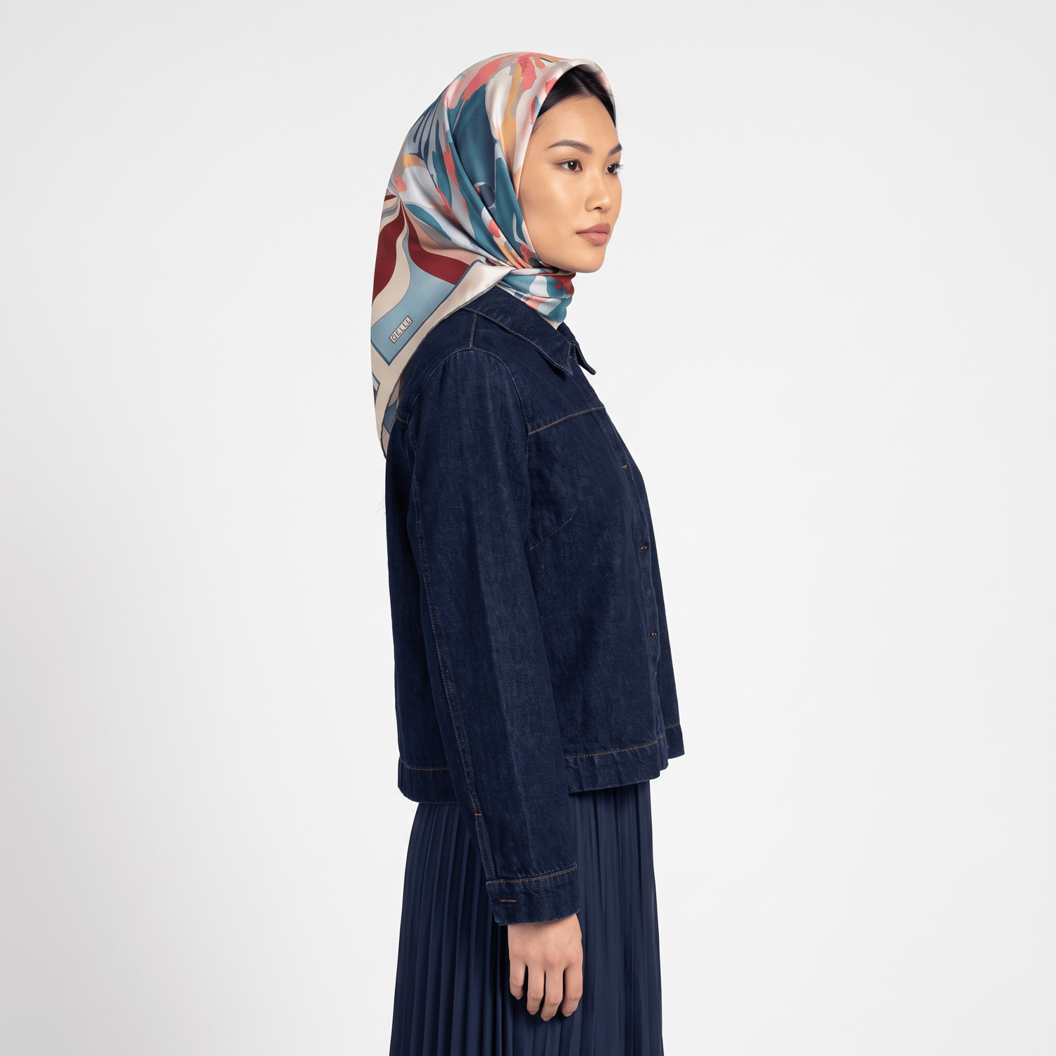 Belli Twill İpek Eşarp 26 Yaz 4108-02 Çok Renkli
