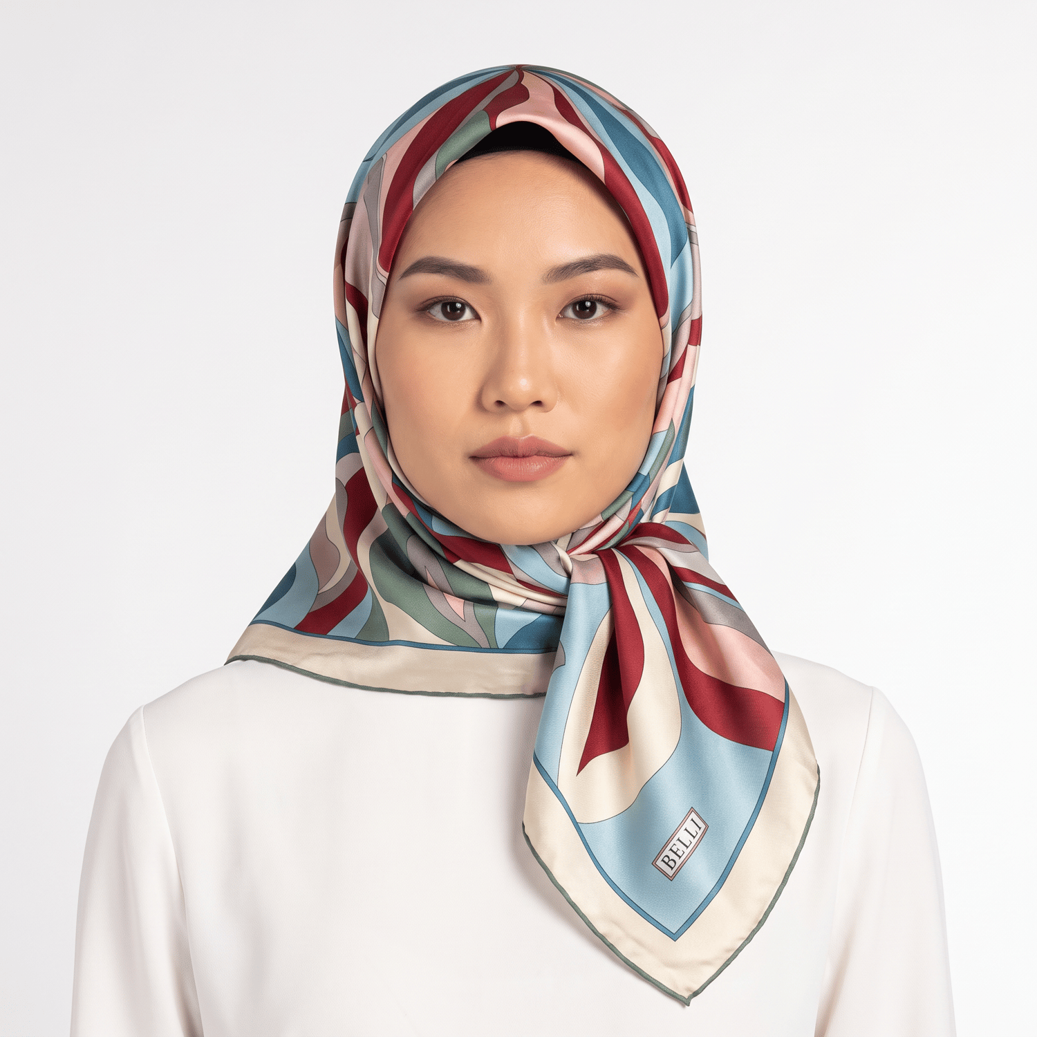 Belli Twill İpek Eşarp 26 Yaz 4108-02 Çok Renkli
