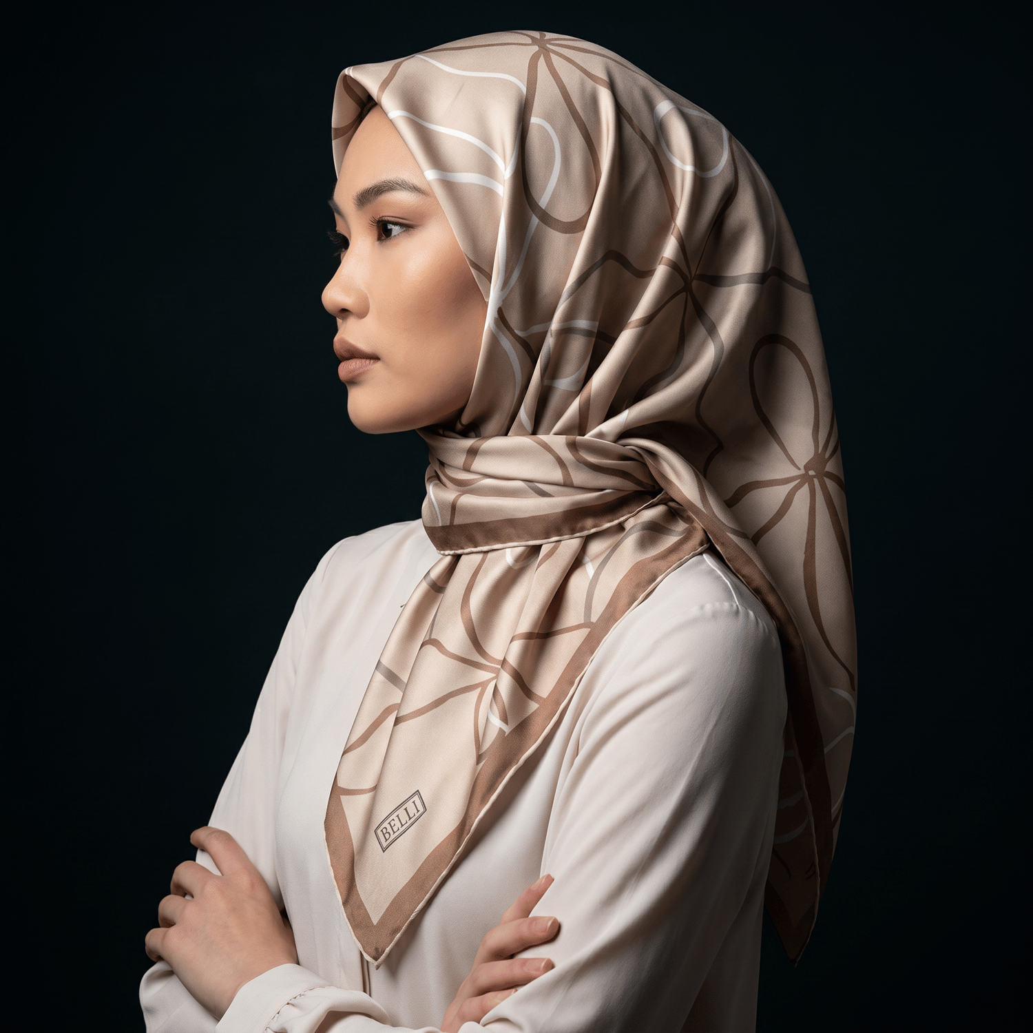 Belli Twill İpek Eşarp 26 Yaz 4113-58 Camel