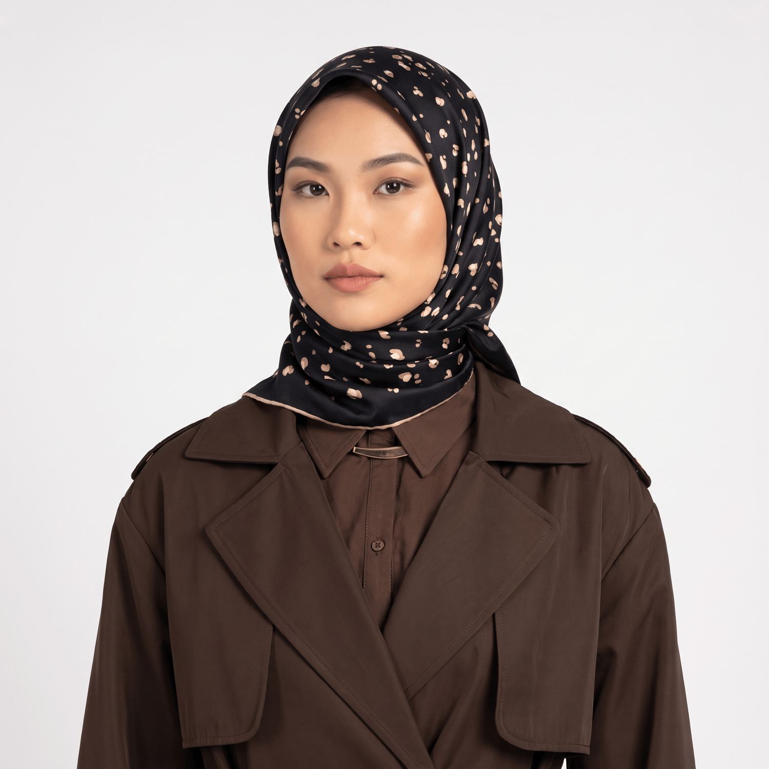 Belli Twill İpek Eşarp 26 Yaz 4126-33 Siyah