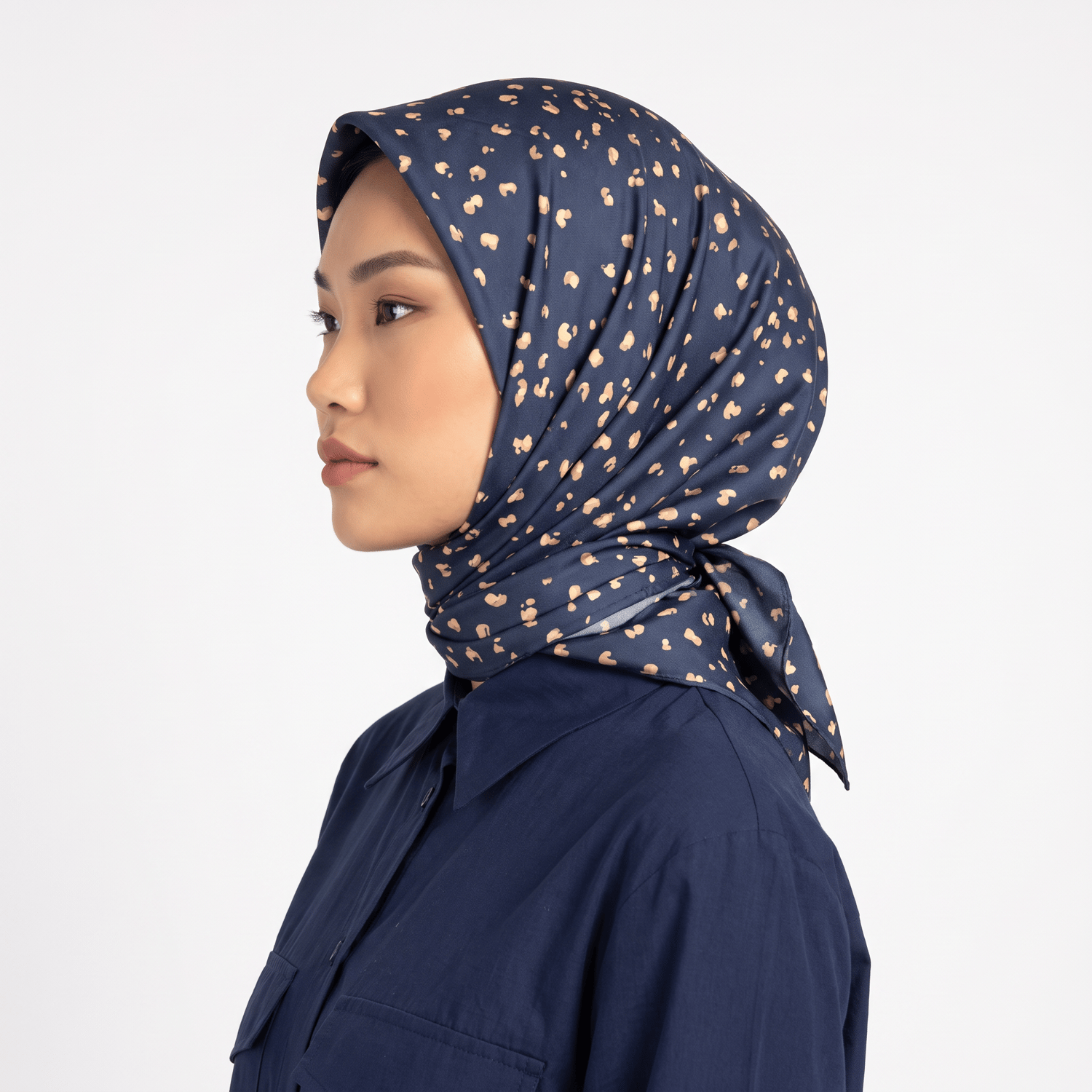 Belli Twill İpek Eşarp 26 Yaz 4126-34 Lacivert