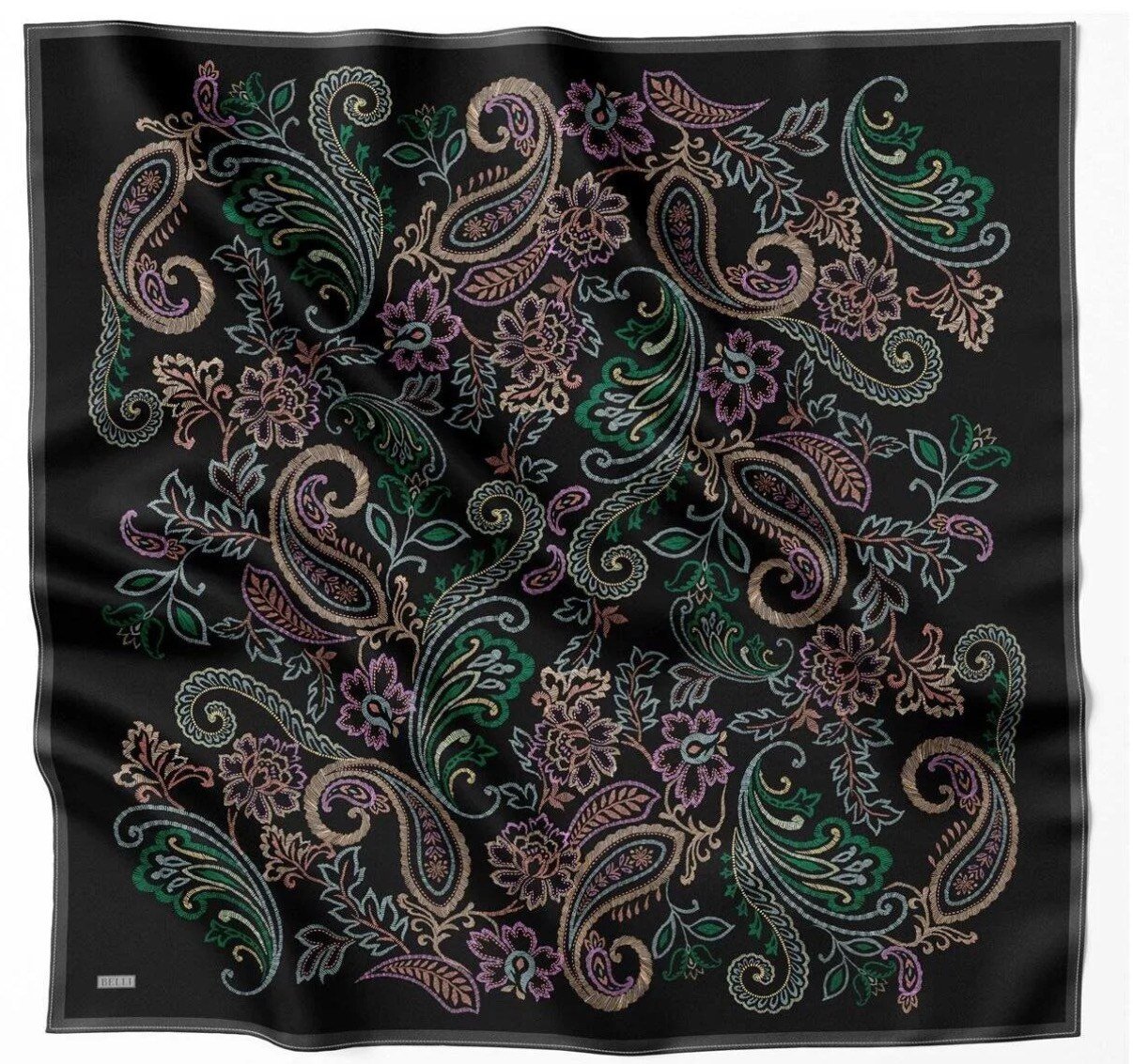 Belli Twill İpek Eşarp 26 Yaz 4207-34 Siyah