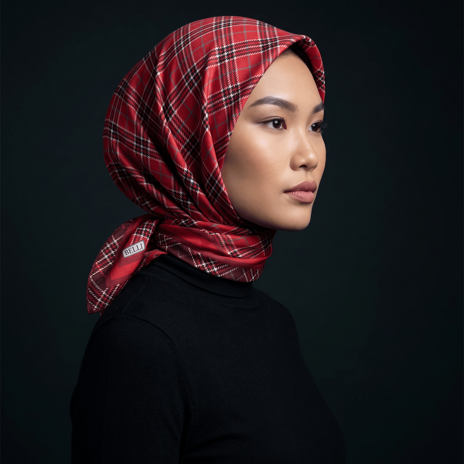 Belli Twill İpek Eşarp 26 Yaz 4218-85 Kırmızı