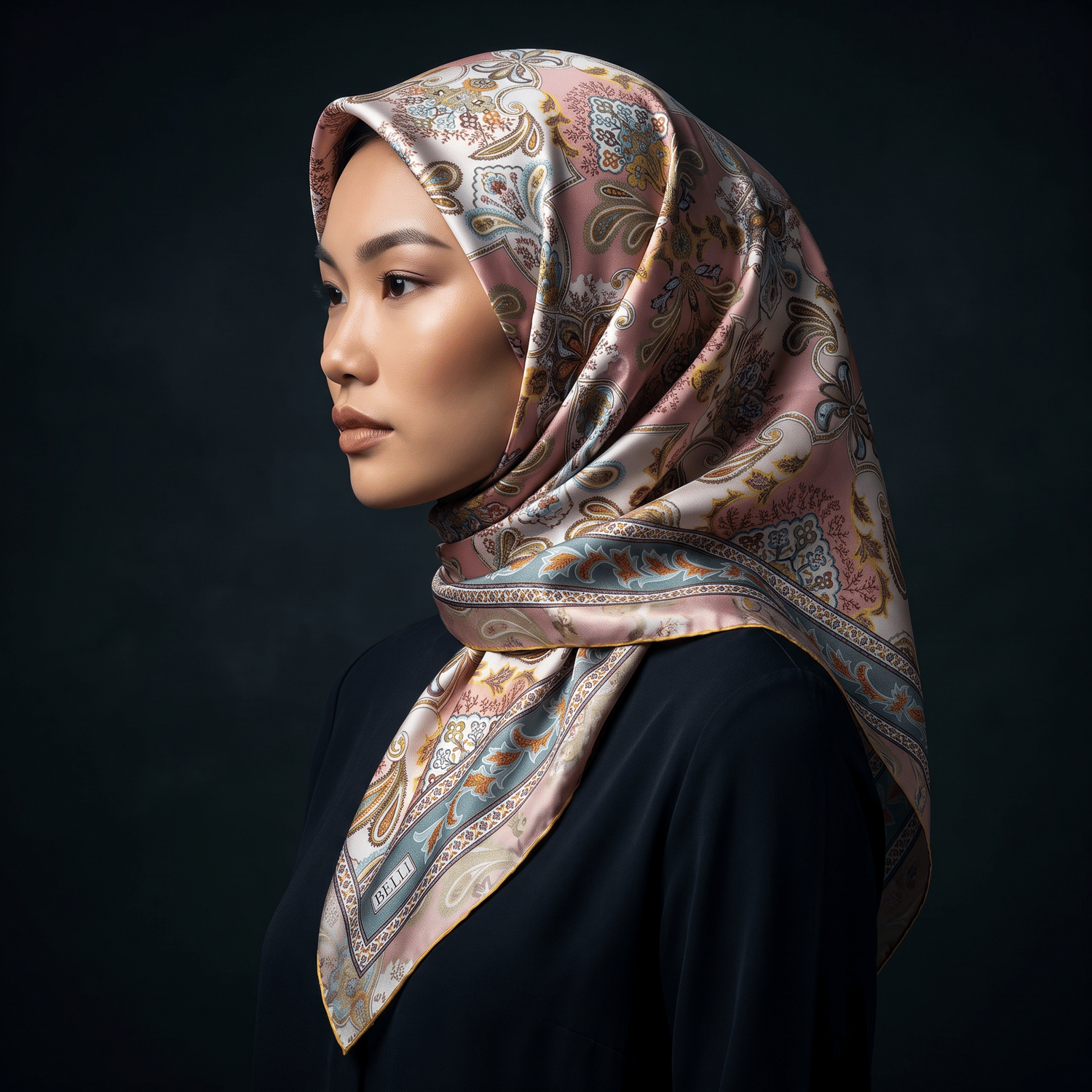 Belli Twill İpek Eşarp 26 Yaz 4304-32 Çok Renkli