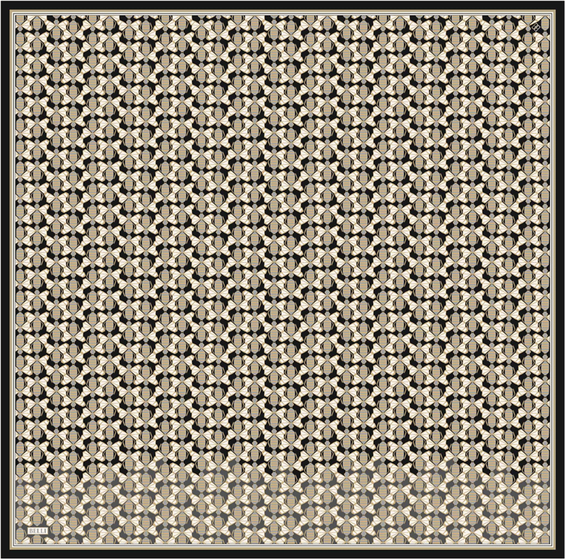 Belli Twill İpek Eşarp 4403-84 Siyah