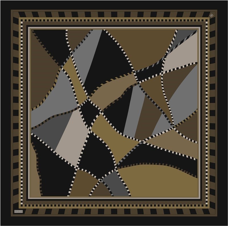 Belli Twill İpek Eşarp 4419-55 Kahverengi