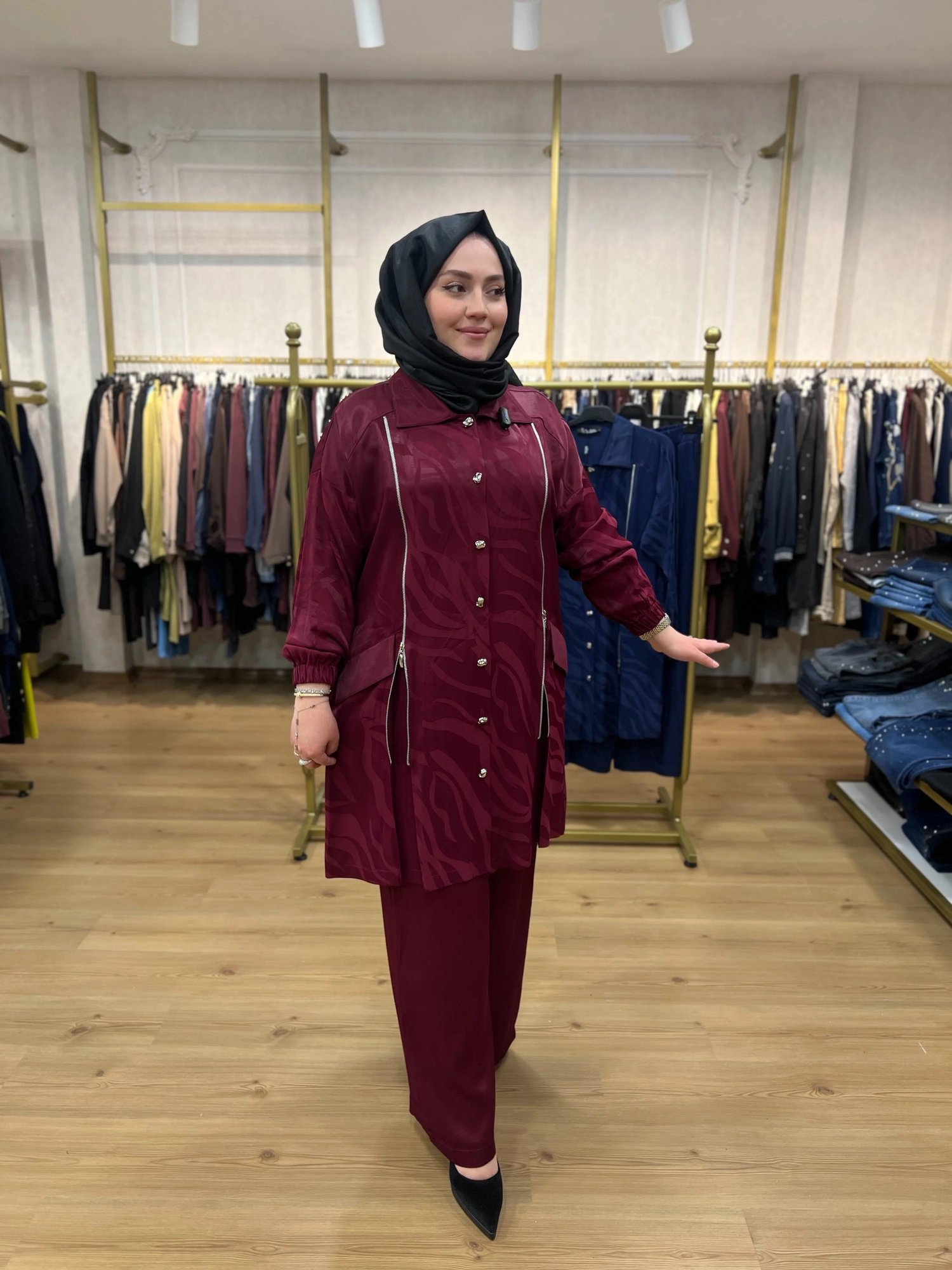 FATMA DANIŞMAN Fermuarlı Jakar Takım