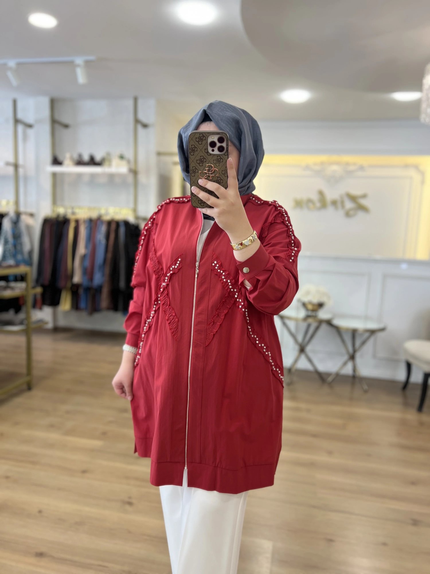 FATMA DANIŞMAN İncili Bomber Ceket