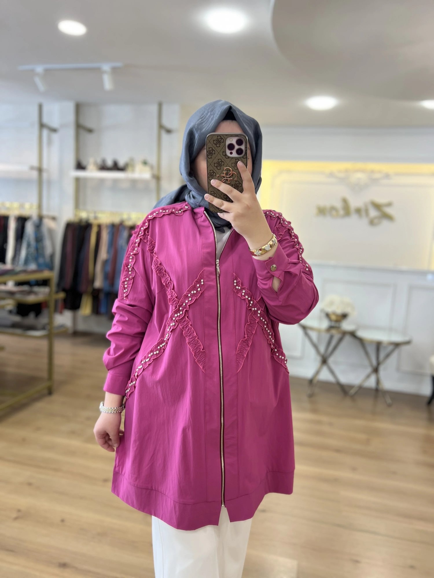 FATMA DANIŞMAN İncili Bomber Ceket