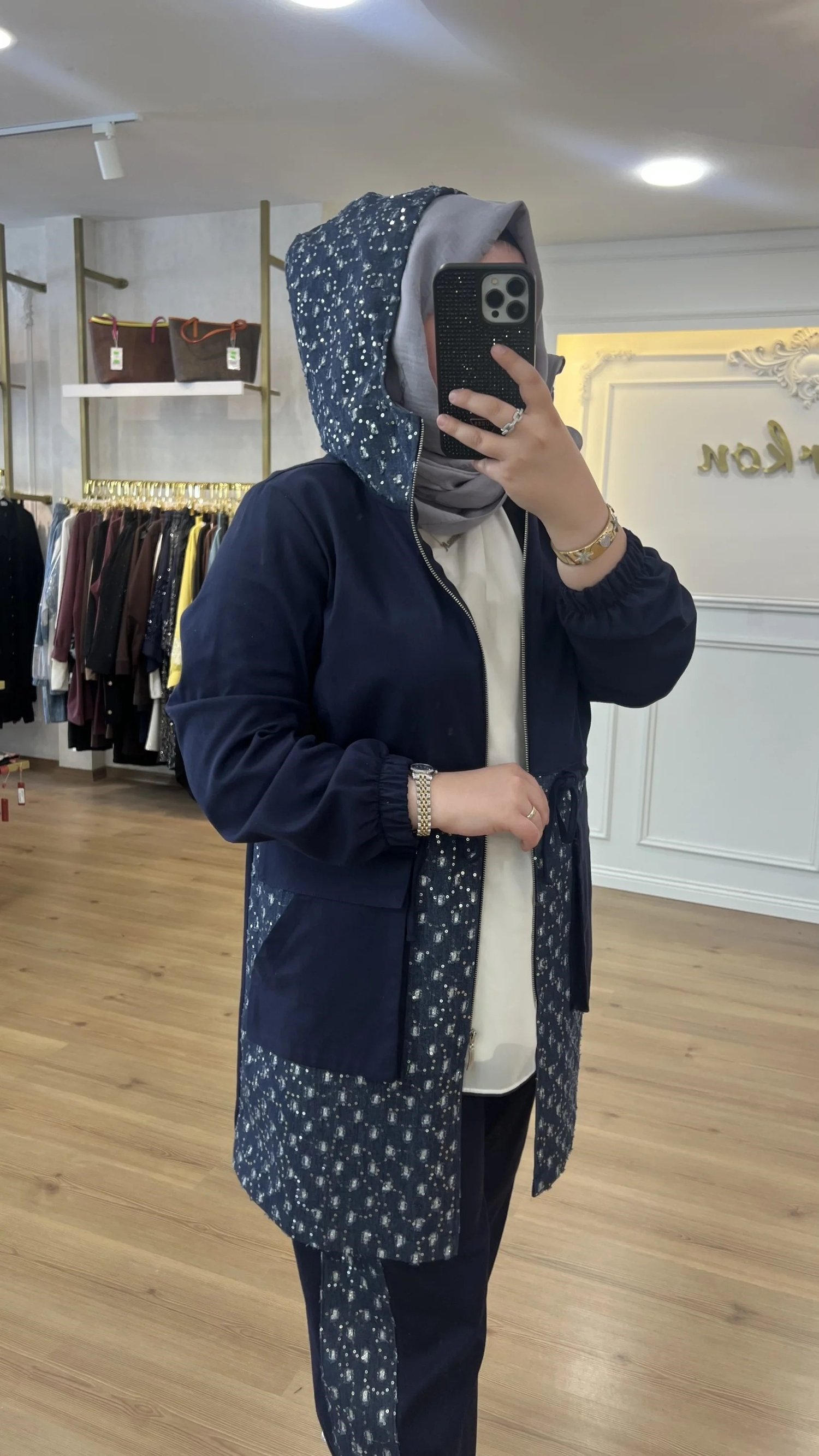 FATMA DANIŞMAN Kare Pul İnce Kot Takım