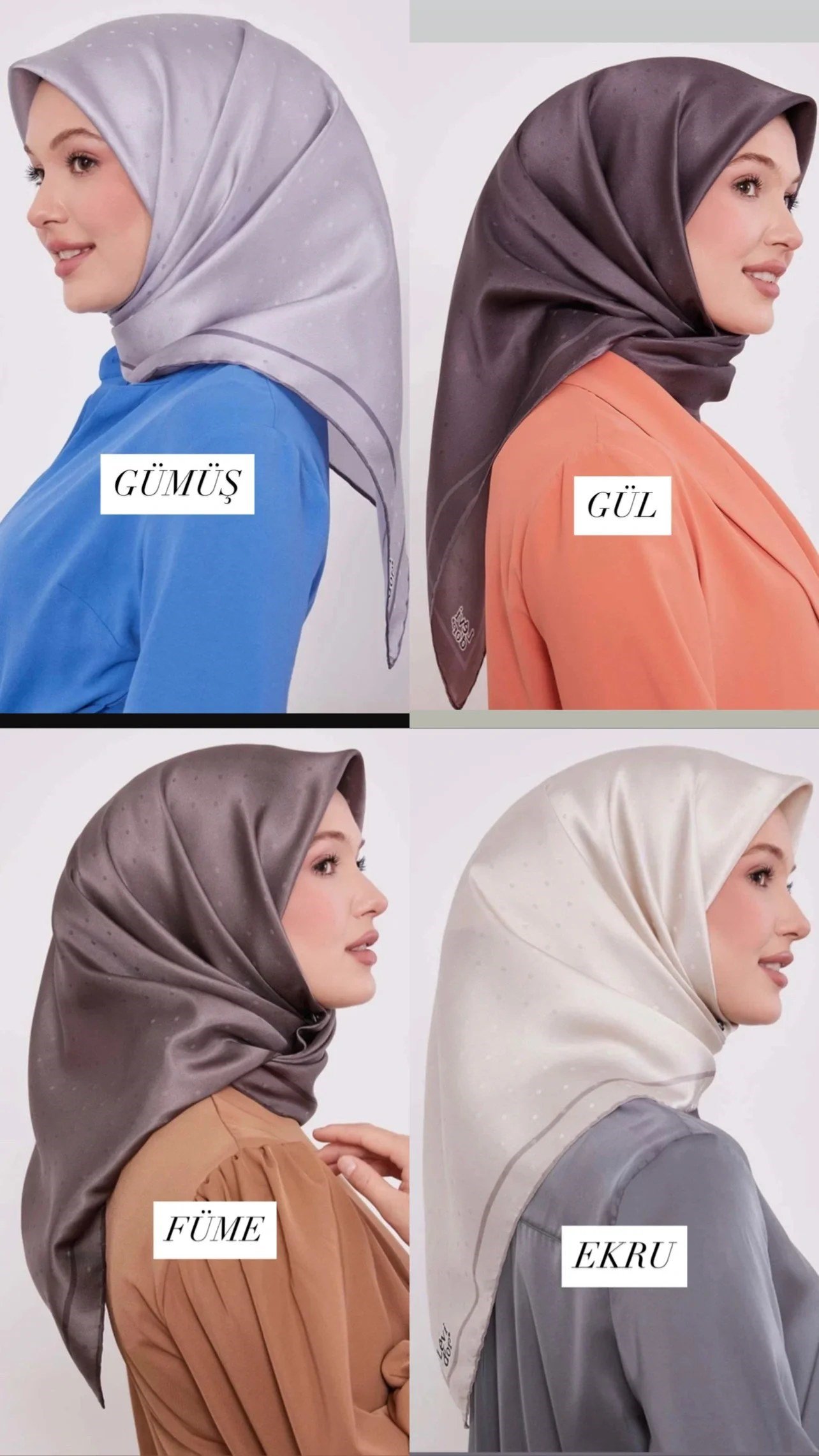Levidor Benek Desen Monogram İpek Eşarp