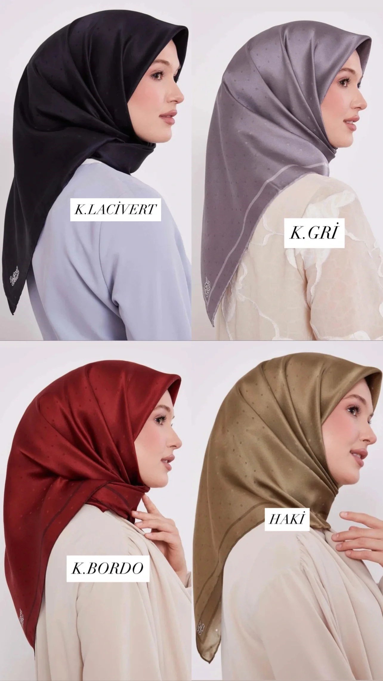 Levidor Benek Desen Monogram İpek Eşarp