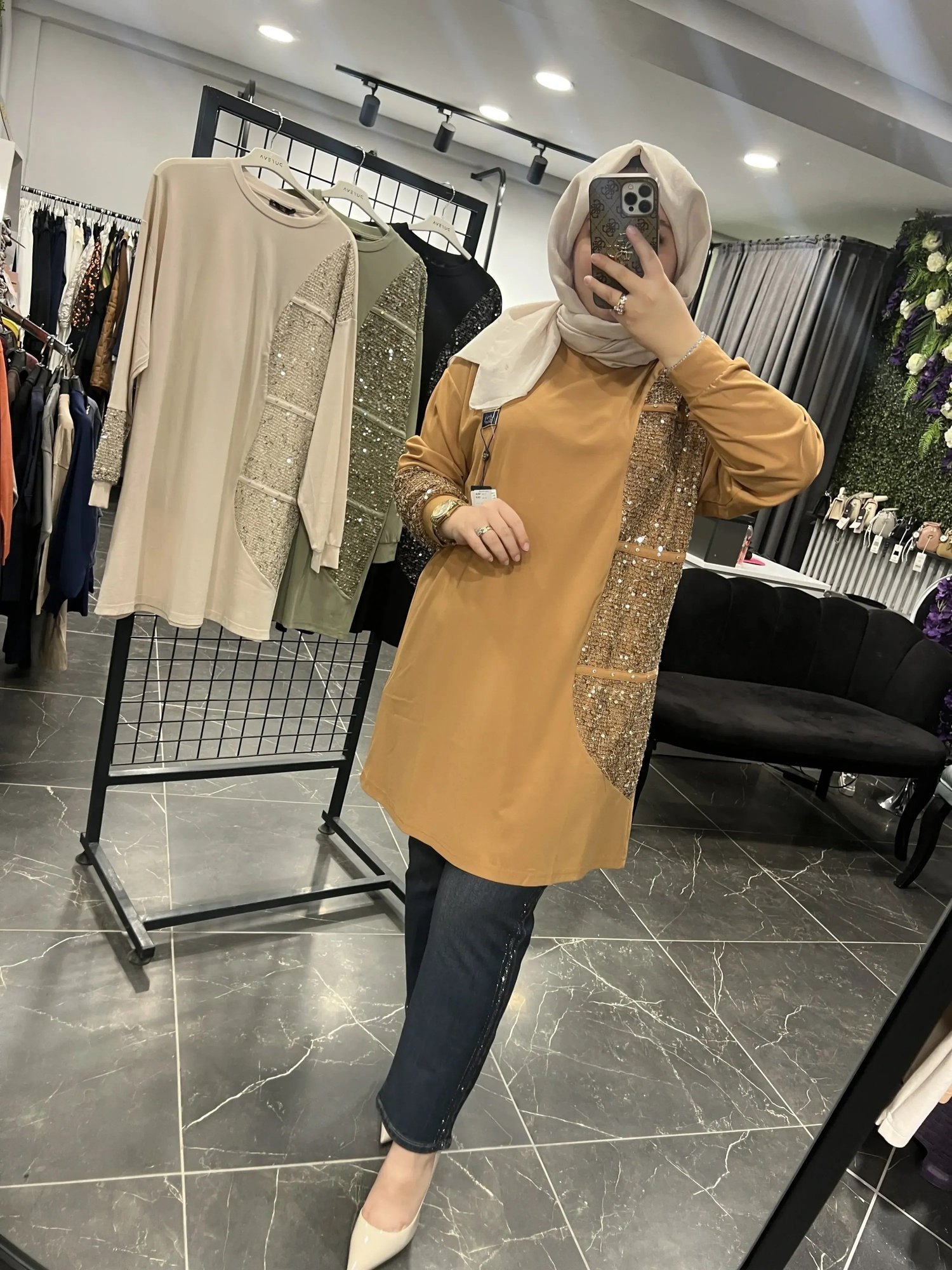 Levidor Pullu Taşlı Pamuk Tunik