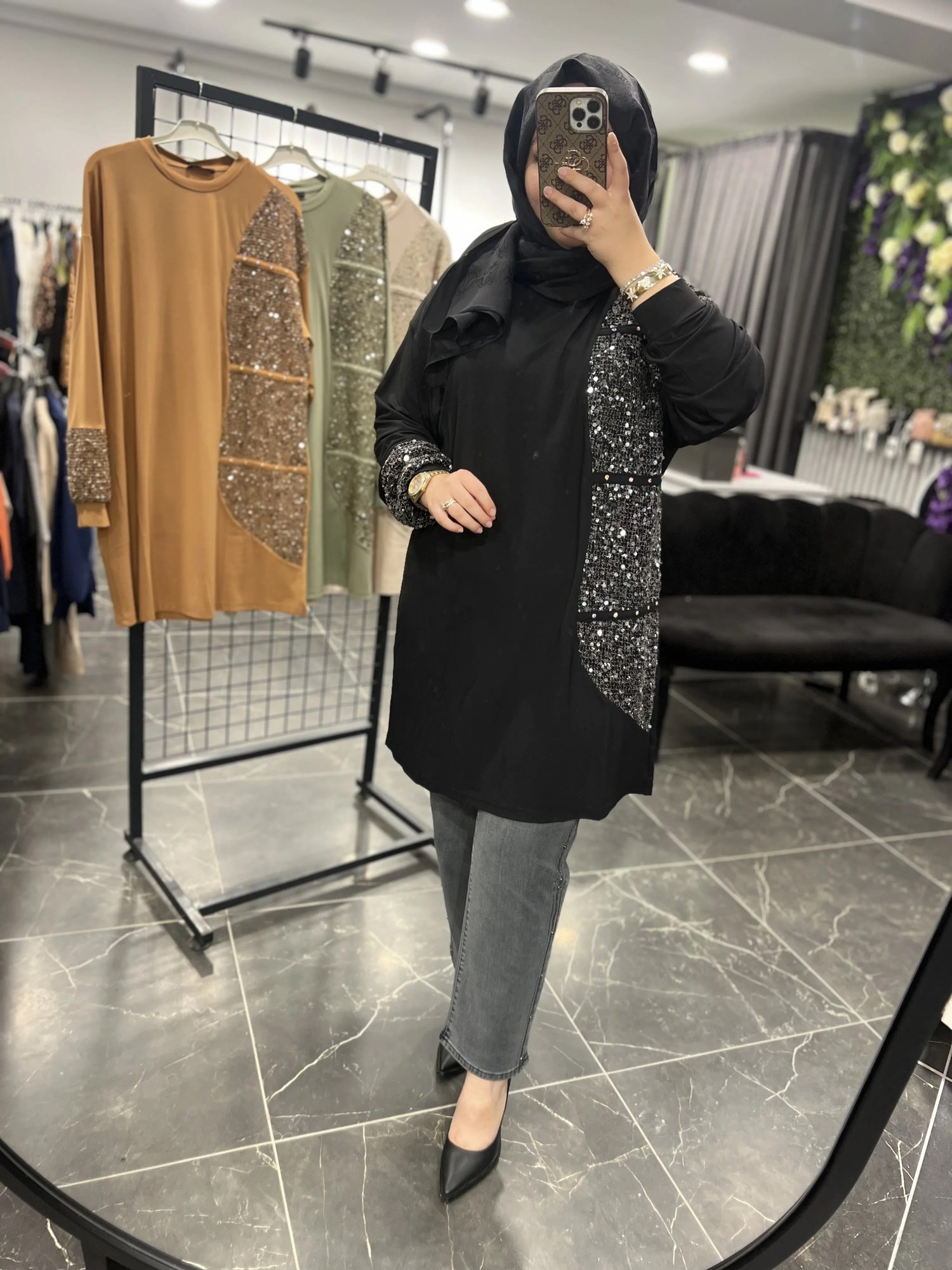 Levidor Pullu Taşlı Pamuk Tunik