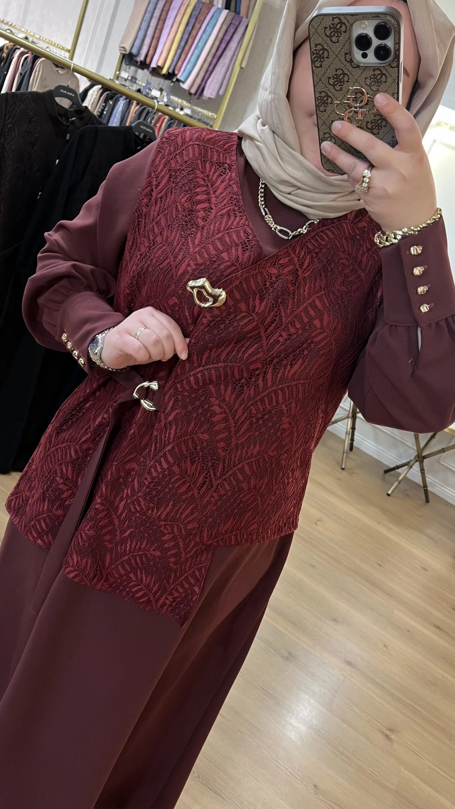 MEVA BY PUREVA Dantel Yelekli Krep Elbise