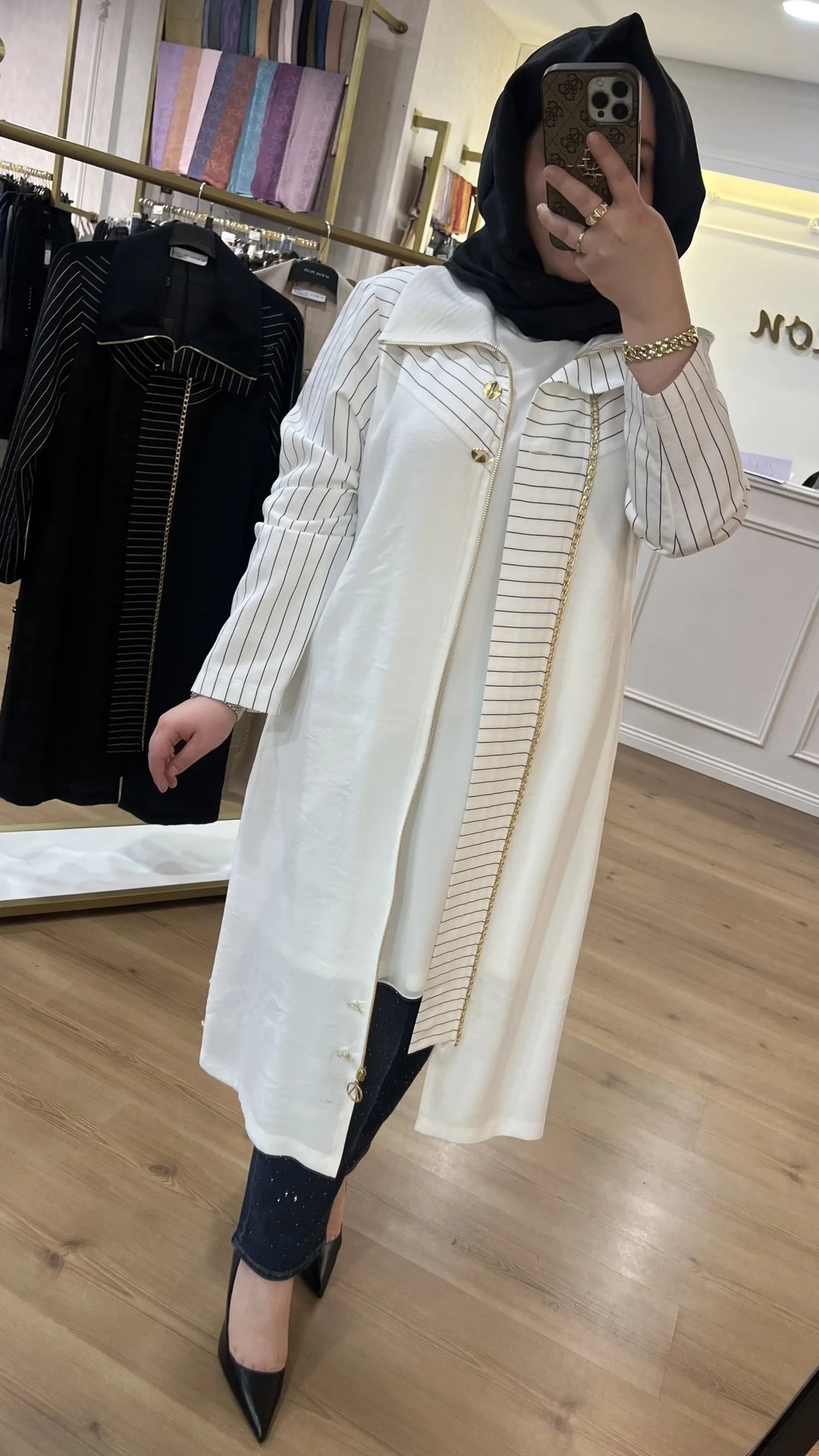 MEVA PLUS BY PUREVA Çizgili Keten Tensel Giyçık