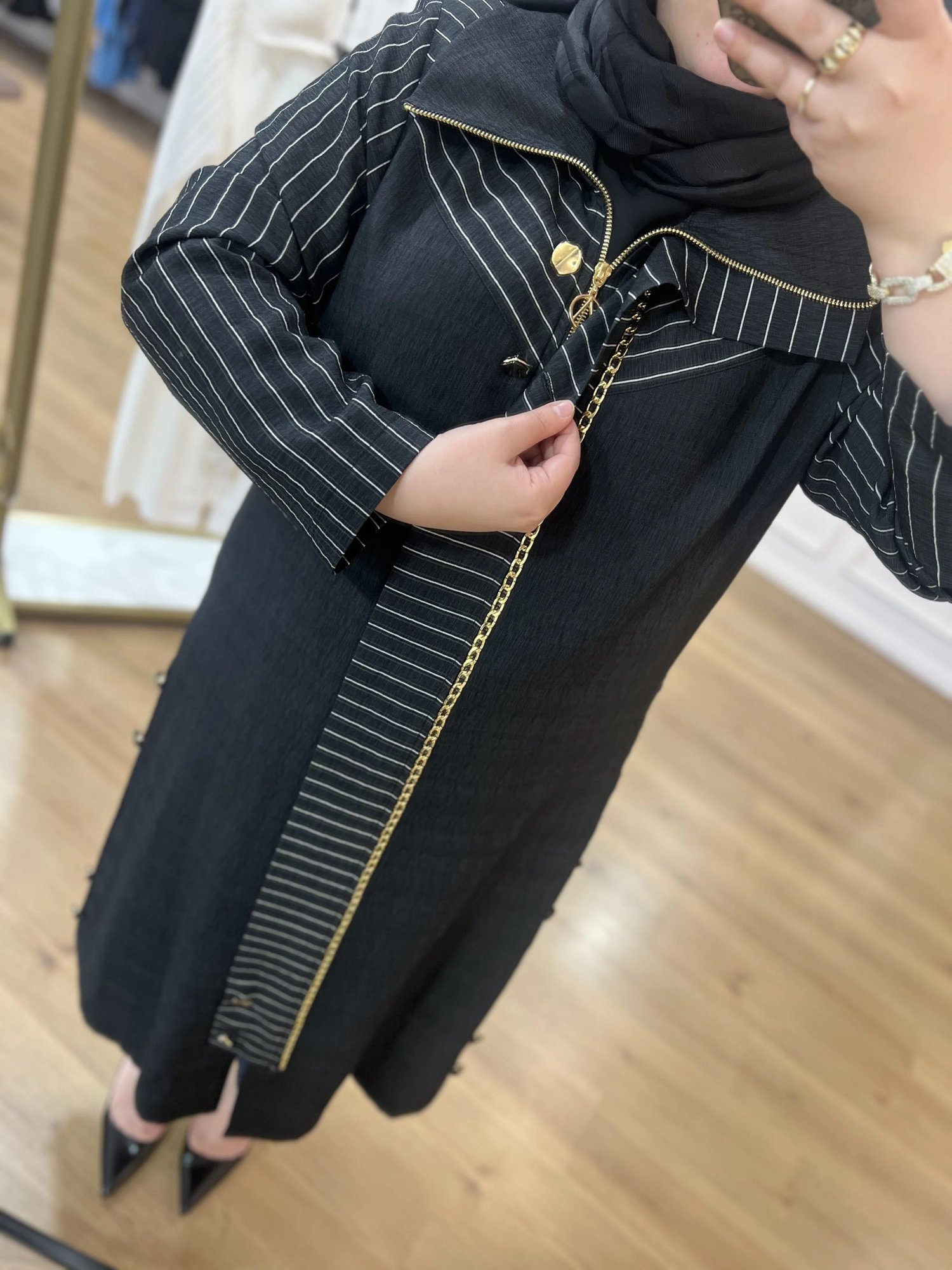 MEVA PLUS BY PUREVA Çizgili Keten Tensel Giyçık