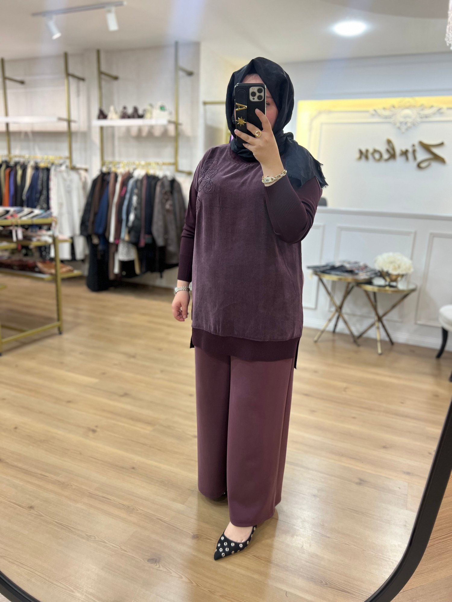 Pileli İpek Bambu Pantolon
