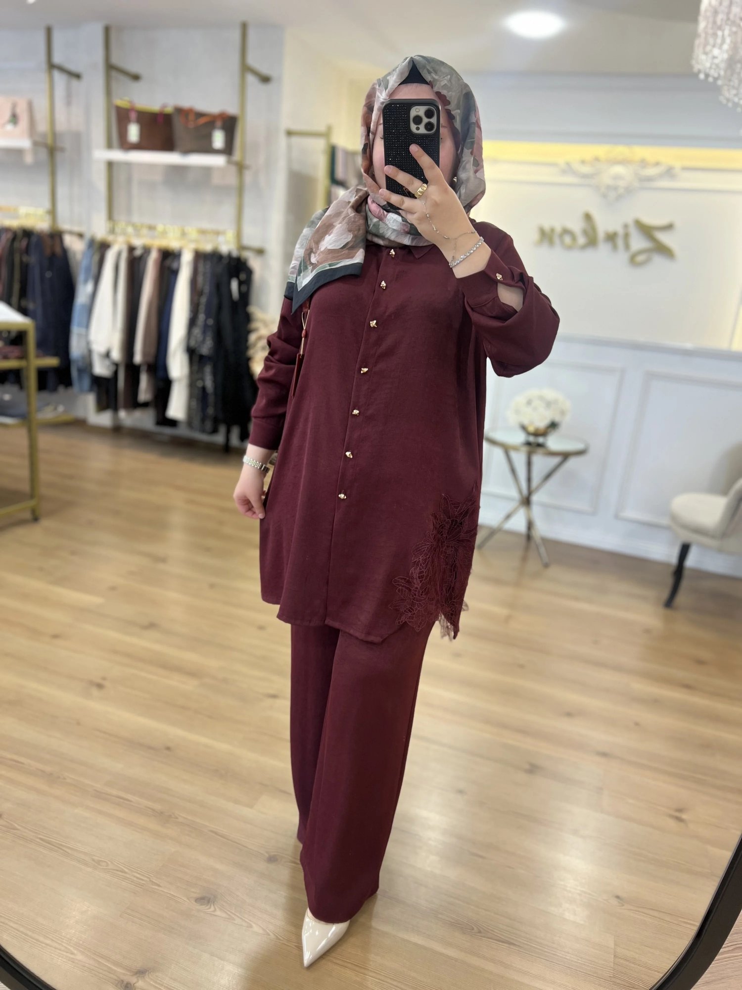 PUREVA DANTELLİ PAMUK SATEN TAKIM
