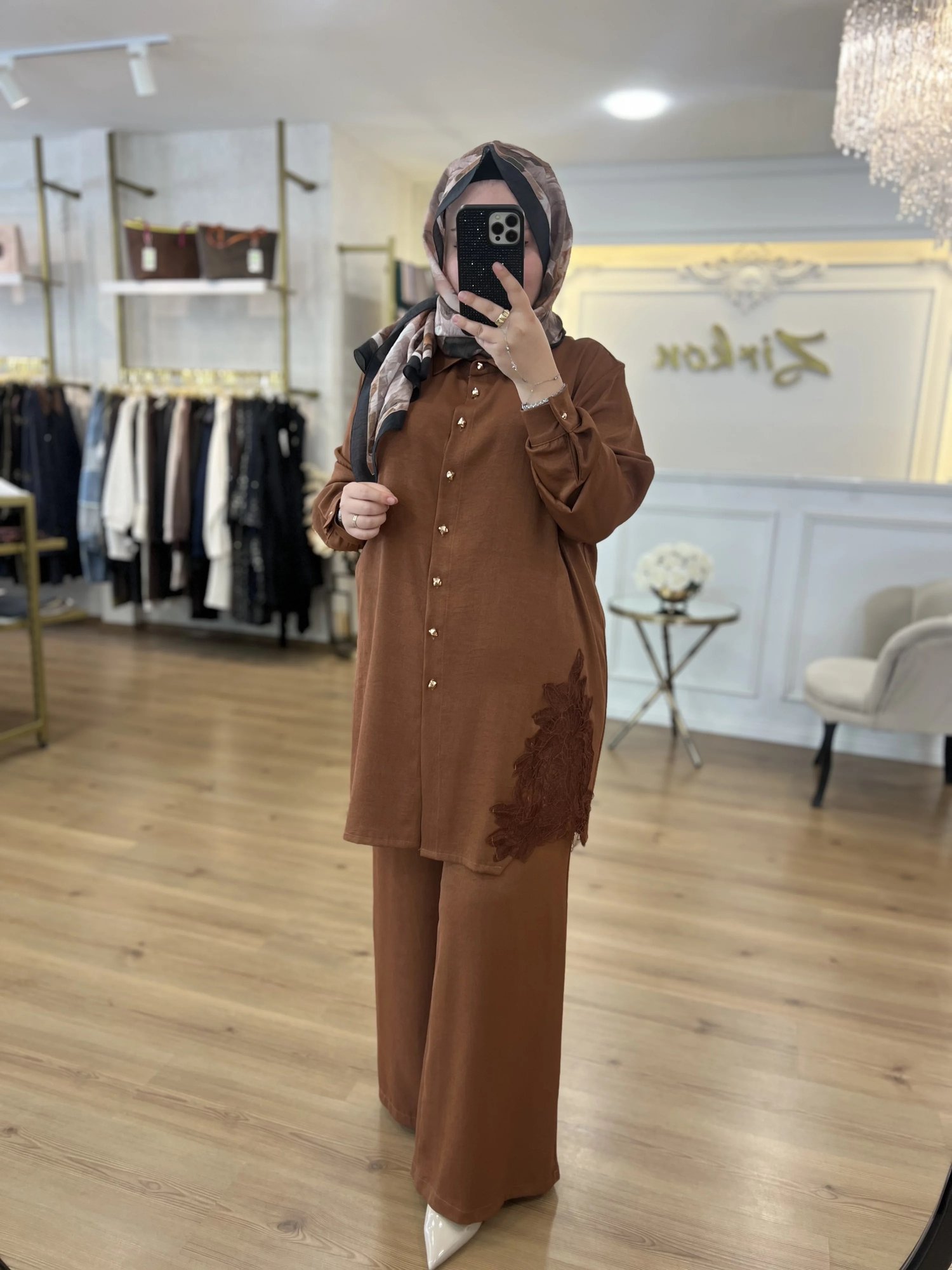 PUREVA DANTELLİ PAMUK SATEN TAKIM