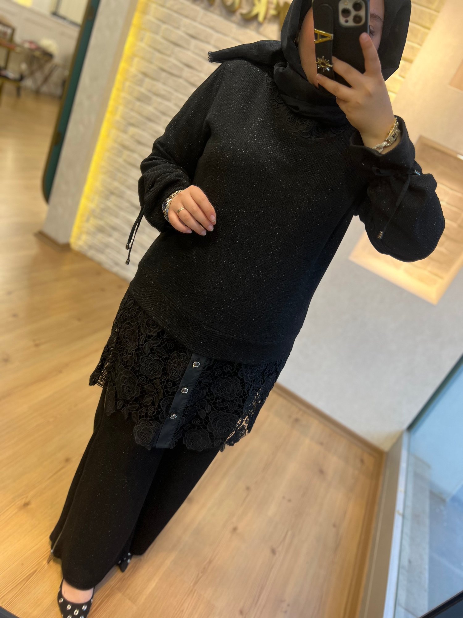 Pureva Güpürlü Çelik Örme Takım