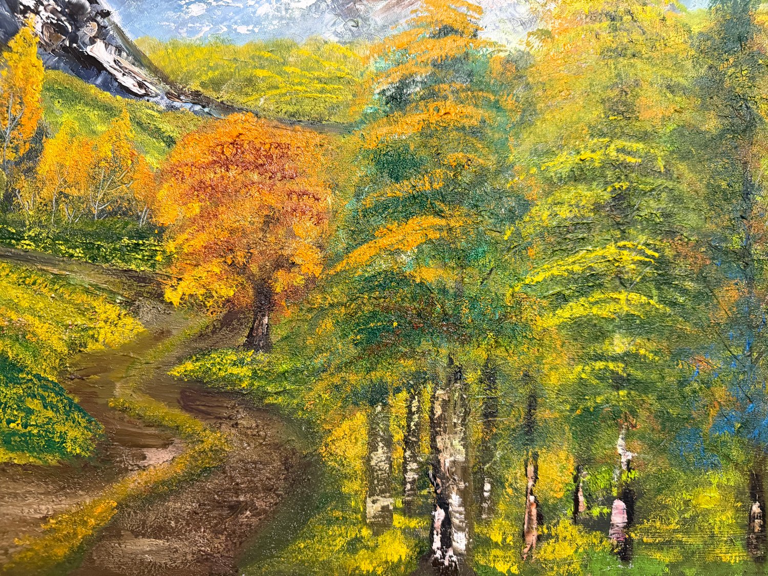 Dağ Evi Manzaralı Tablo | Çerçeve Dahil