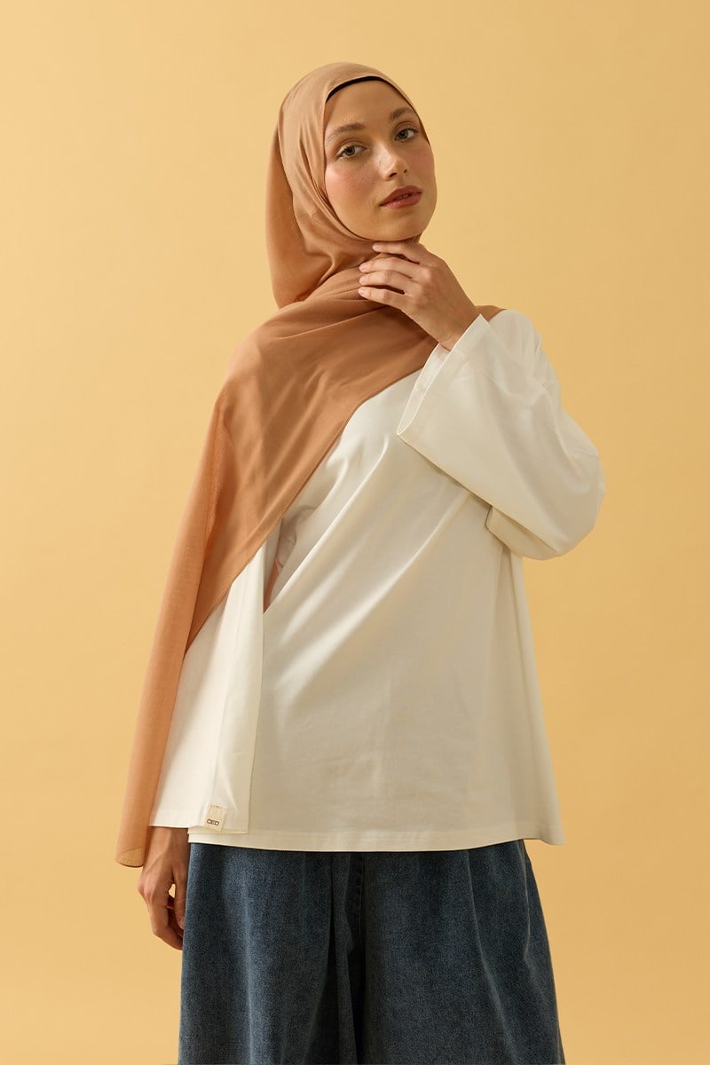Camel Pamuk Şal