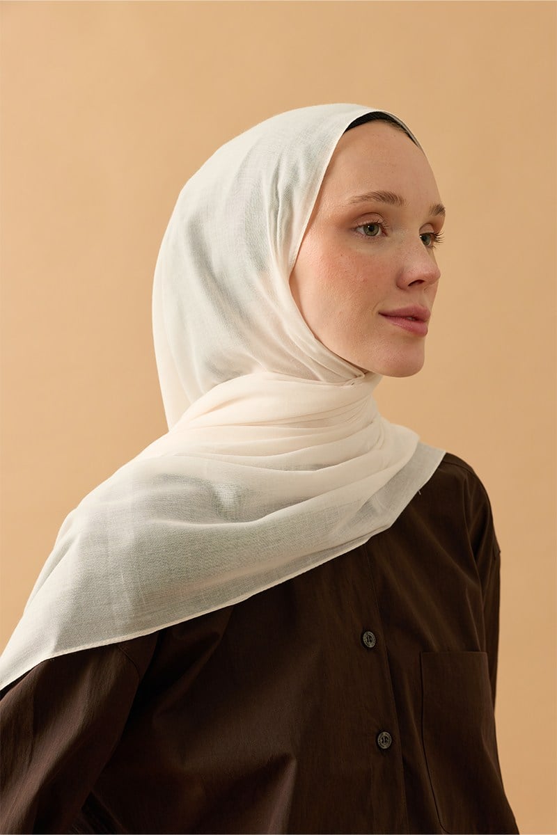 Ekru Pamuk Şal