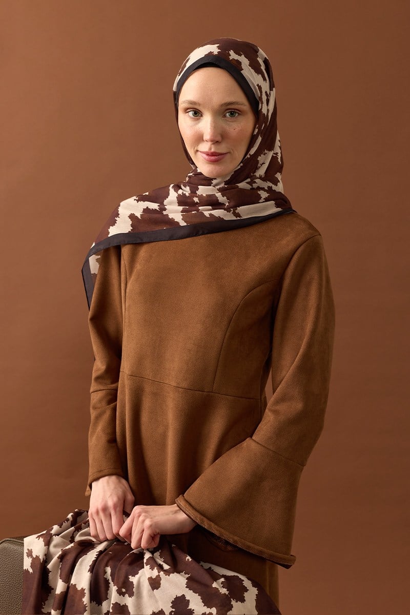 Kahve Mozaik Şal