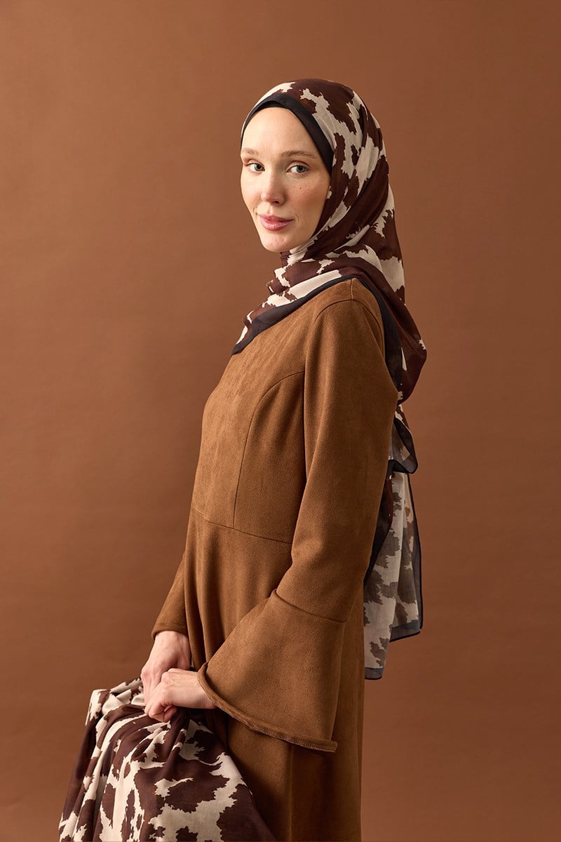 Kahve Mozaik Şal