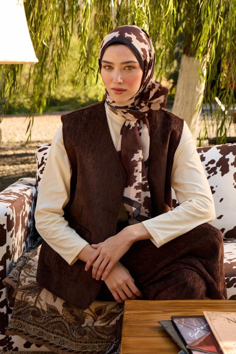 Kahve Mozaik Şal