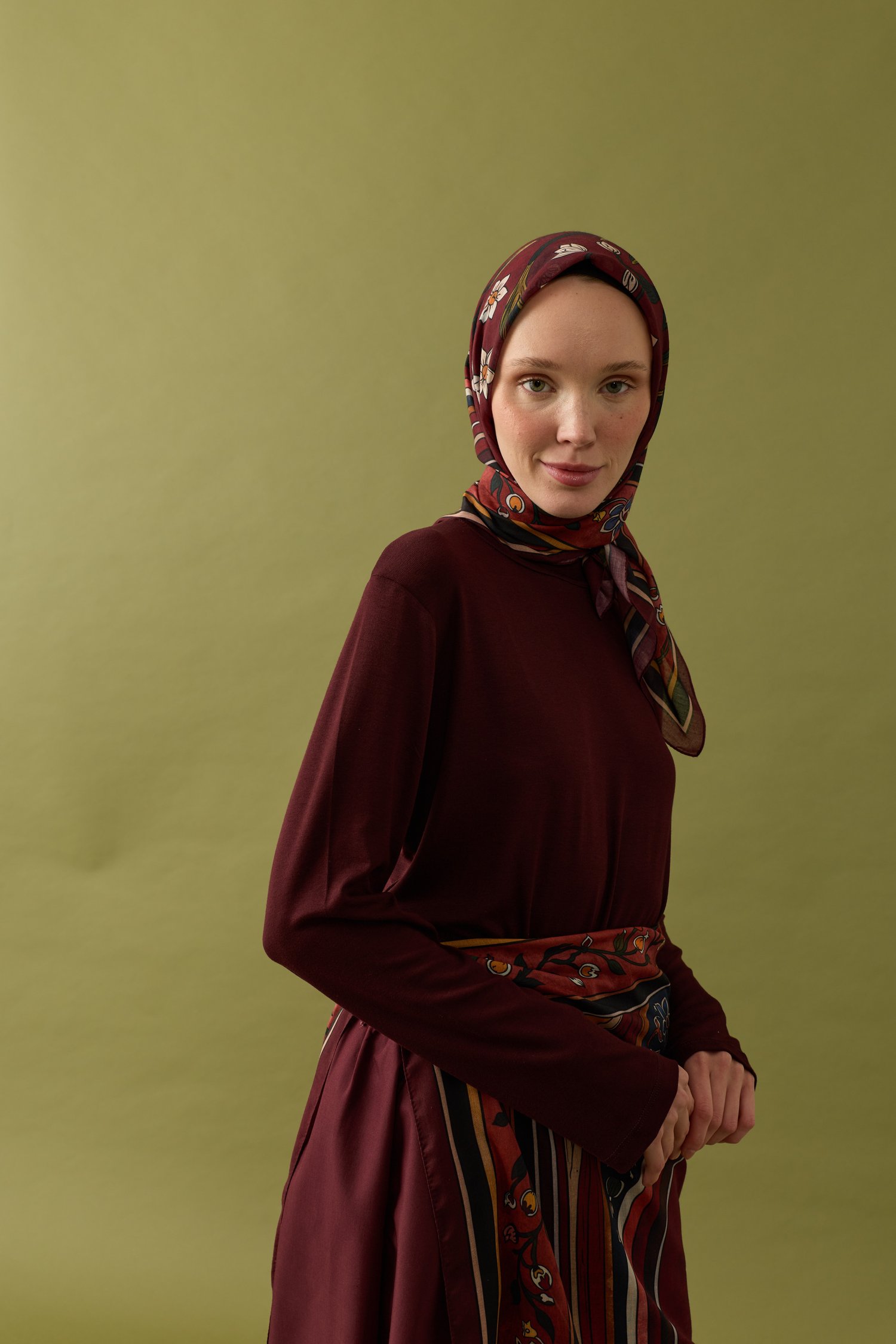 Nergis Çiçeği Pamuk Eşarp