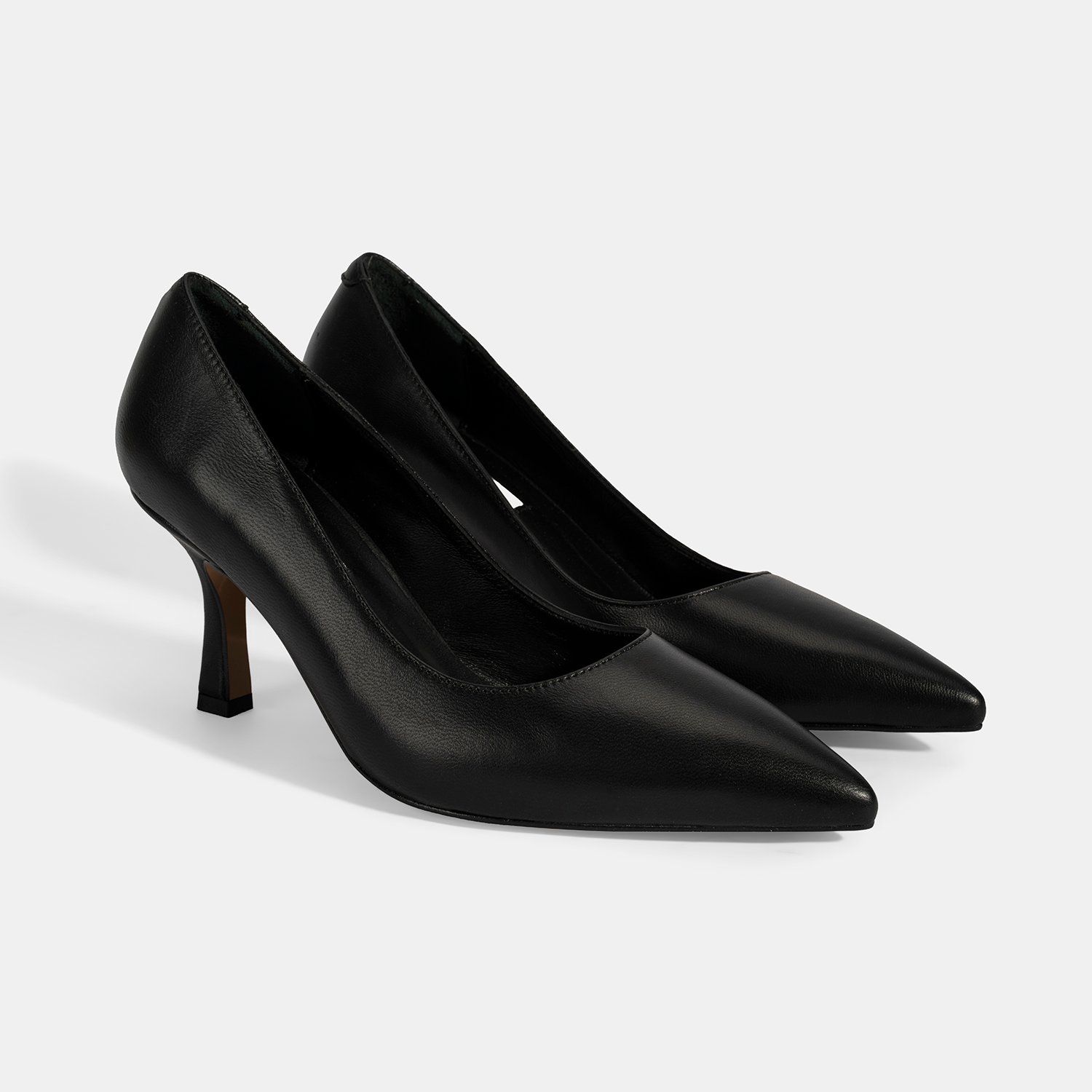 Kadın Siyah Deri Stiletto